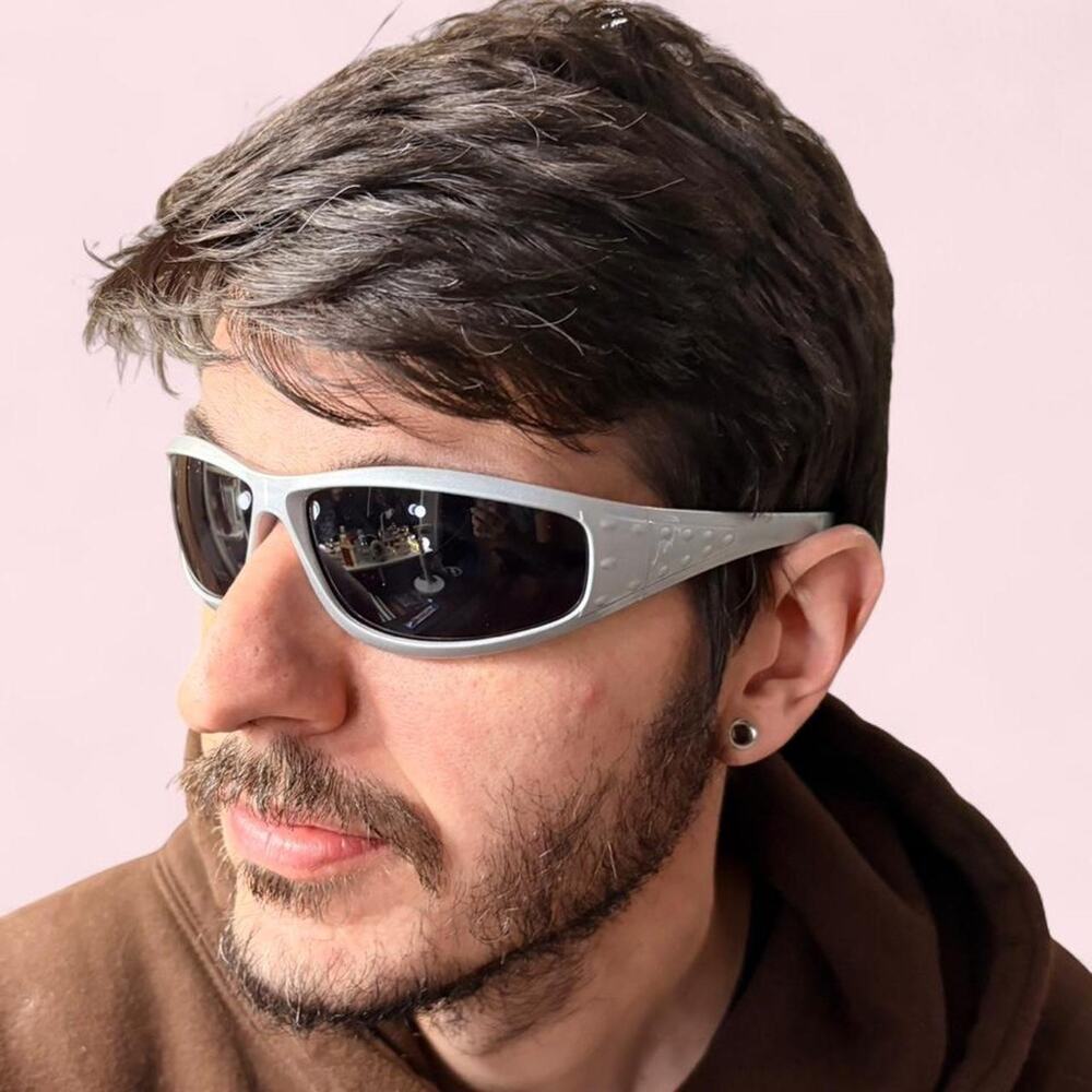 Unisex silver grey sunglasses Cyberpunk y2k